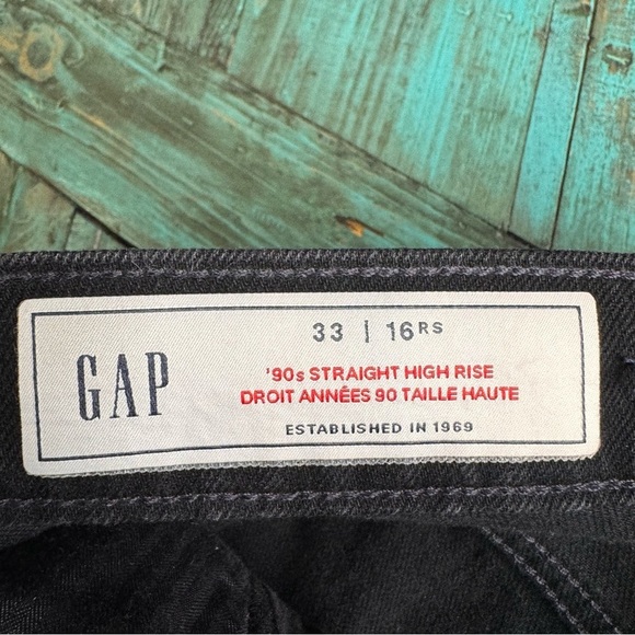 GAP Black 90s Straight High Rise Jeans Size 16 - Picture 5 of 8